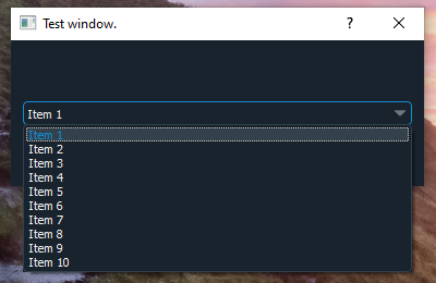 Windows QComboBox screengrab